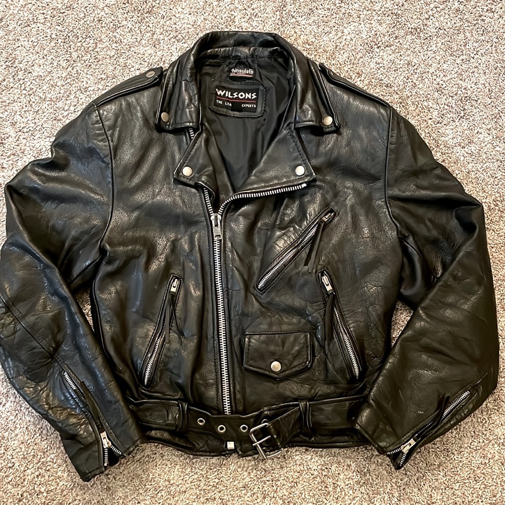 VINTAGE Wilsons Leather Motorcycle Jacket